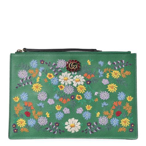 Gucci Ricamo Fiori Flower Pouch 